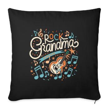 Rock Grandma Grandma Grandma Granny Music Lover - Sofa pillowcase 17,3'' x 17,3'' (45 x 45 cm) - black - Front