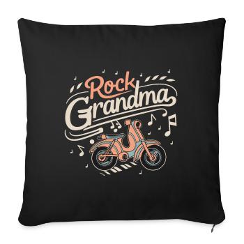 Rock Grandma Grandma Grandma Granny Music Lover - Sofa pillowcase 17,3'' x 17,3'' (45 x 45 cm) - black - Front