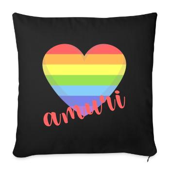 t-shirt amuri gay lgbt heart love love Liebe amor - Sofa pillowcase 17,3'' x 17,3'' (45 x 45 cm) - black - Front