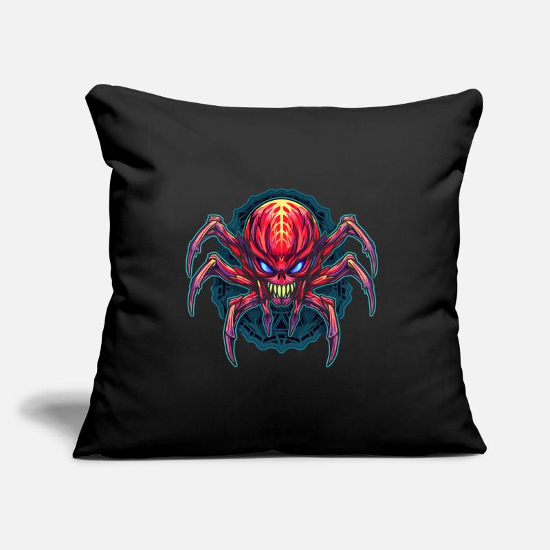 Arachnides de conception d’araignée abstraite colorée Housse de coussin décorative 45 x 45 cm