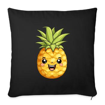 Cute Funny Pineapple Summer Kawaii Gift - Sofa pillowcase 17,3'' x 17,3'' (45 x 45 cm) - black - Front