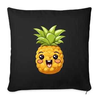 Cute Funny Pineapple Summer Kawaii Gift - Sofa pillowcase 17,3'' x 17,3'' (45 x 45 cm) - black - Front