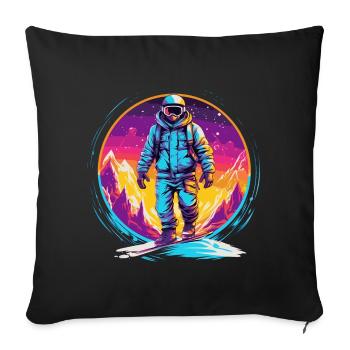 Snowboarding or skiing and then après ski - Sofa pillowcase 17,3'' x 17,3'' (45 x 45 cm) - black - Front