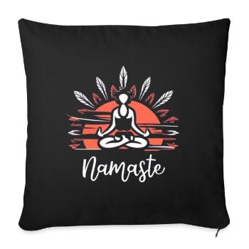 Namaste Zen Yoga Relaxation Session Meditate Pose - Sofa pillowcase 17,3'' x 17,3'' (45 x 45 cm) - black - Front