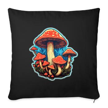 Toadstool Mushroom Mushroom Picker - Sofa pillowcase 17,3'' x 17,3'' (45 x 45 cm) - black - Front