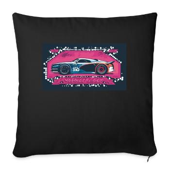 Nightlife Racecar Blue - Sofa pillowcase 17,3'' x 17,3'' (45 x 45 cm) - black - Front