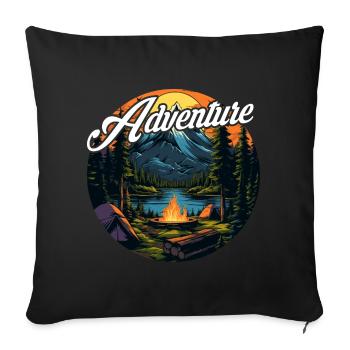 Forest Nature Trekking Adventure - Sofa pillowcase 17,3'' x 17,3'' (45 x 45 cm) - black - Front