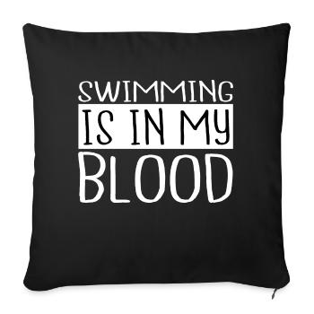 best funny swimming sports biker happy - Sofa pillowcase 17,3'' x 17,3'' (45 x 45 cm) - black - Front