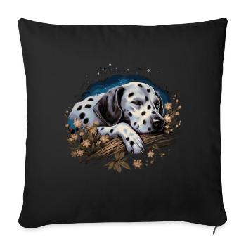 Dalmatien endormi - Housse de coussin décorative 45 x 45 cm - noir - Devant
