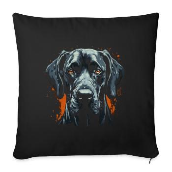 Great Dane - Sofa pillowcase 17,3'' x 17,3'' (45 x 45 cm) - black - Front