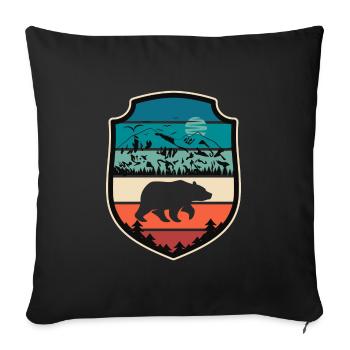Bear Mountains Camping Mountain Hiking Nature Hiking - Sofa pillowcase 17,3'' x 17,3'' (45 x 45 cm) - black - Front