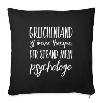 Lustiger Griechischer Spruch Griechenland Geschenk - Sofakissenbezug 45 x 45 cm - Schwarz - Vorne