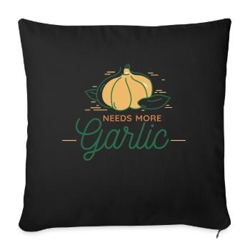 Besoin de plus de gousses d’ail - Housse de coussin décorative 45 x 45 cm - noir - Devant
