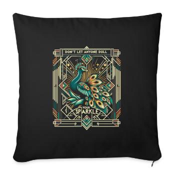 Magnifique Paon : Éclat Déco - Housse de coussin décorative 45 x 45 cm - noir - Devant