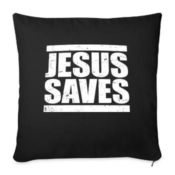 Jesus Saves Glaube Christliche Liebe Gott Religion - Sofakissenbezug 45 x 45 cm - Schwarz - Vorne
