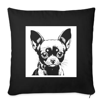 Funny Chihuahua wearing Sunglasses Chihuahuas - Sofa pillowcase 17,3'' x 17,3'' (45 x 45 cm) - black - Front