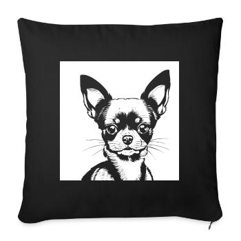 Lustiger Chihuahua mit Sonnenbrille Chihuahuas - Sofakissenbezug 45 x 45 cm - Schwarz - Vorne