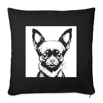 Funny Chihuahua wearing Sunglasses Chihuahuas - Sofa pillowcase 17,3'' x 17,3'' (45 x 45 cm) - black - Front