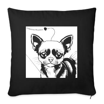 Funny Chihuahua wearing Sunglasses Chihuahuas - Sofa pillowcase 17,3'' x 17,3'' (45 x 45 cm) - black - Front