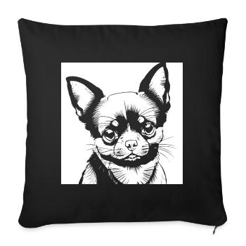 Lustiger Chihuahua mit Sonnenbrille Chihuahuas - Sofakissenbezug 45 x 45 cm - Schwarz - Vorne