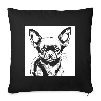 Chihuahua drôle portant des lunettes de soleil Chihuahuas - Housse de coussin décorative 45 x 45 cm - noir - Devant