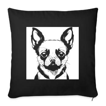 Chihuahua drôle portant des lunettes de soleil Chihuahuas - Housse de coussin décorative 45 x 45 cm - noir - Devant