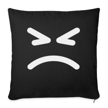 Mad Smile Visage Sarcastique Émoticône Drôle - Housse de coussin décorative 45 x 45 cm - noir - Devant