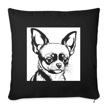 Lustiger Chihuahua mit Sonnenbrille Chihuahuas - Sofakissenbezug 45 x 45 cm - Schwarz - Vorne