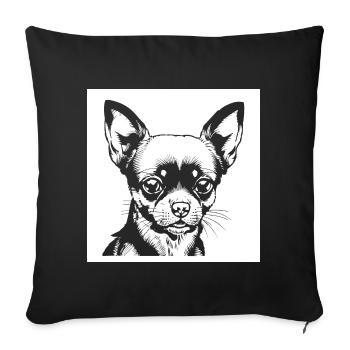Lustiger Chihuahua mit Sonnenbrille Chihuahuas - Sofakissenbezug 45 x 45 cm - Schwarz - Vorne