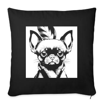 Lustiger Chihuahua mit Sonnenbrille Chihuahuas - Sofakissenbezug 45 x 45 cm - Schwarz - Vorne