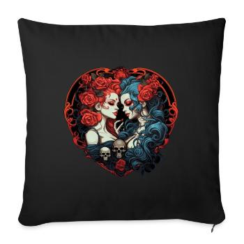 Abstract Devil Satan Skeleton Demons - Sofa pillowcase 17,3'' x 17,3'' (45 x 45 cm) - black - Front
