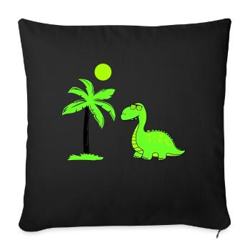 dinosaurier palme 02 - Sofakissenbezug 45 x 45 cm - Schwarz - Vorne
