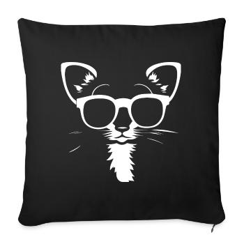 Frettchen mit Sonnenbrille Coole Frettchen - Sofakissenbezug 45 x 45 cm - Schwarz - Vorne