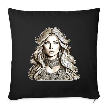 Fantasy Woman - Sofa pillowcase 17,3'' x 17,3'' (45 x 45 cm) - black - Front