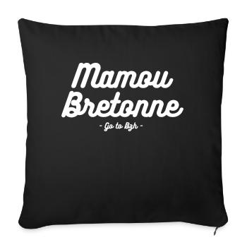 mamou bretonne blanc - Housse de coussin décorative 45 x 45 cm - noir - Devant