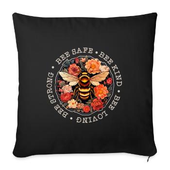 Bee Art Beekeeper Bee Whisperer Saying Sayings - Sofa pillowcase 17,3'' x 17,3'' (45 x 45 cm) - black - Front