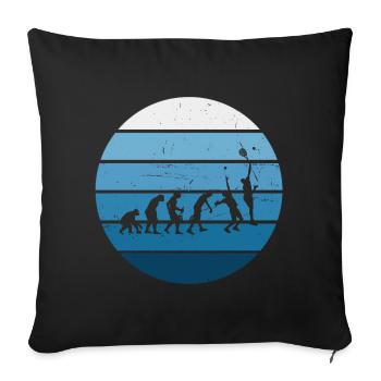 Raquette Sport Paddle Court Femme Homme - Housse de coussin décorative 45 x 45 cm - noir - Devant