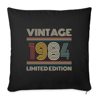 Vintage 1984 Limited Edition 50th Birthday - Sofa pillowcase 17,3'' x 17,3'' (45 x 45 cm) - black - Front