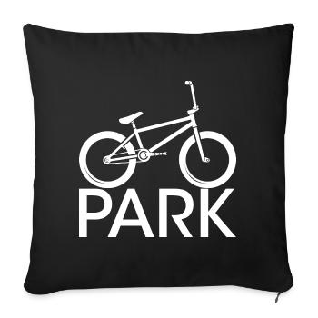 bmx park bike bike icon halfpipe logo icon - Sofa pillowcase 17,3'' x 17,3'' (45 x 45 cm) - black - Front