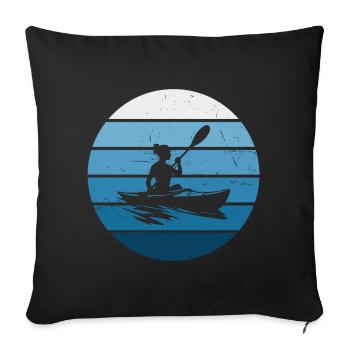 Canoë Kayak Femme Kayak Kayak Homme - Housse de coussin décorative 45 x 45 cm - noir - Devant
