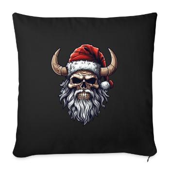 Crâne Crâne, Noël des Vikings - Housse de coussin décorative 45 x 45 cm - noir - Devant