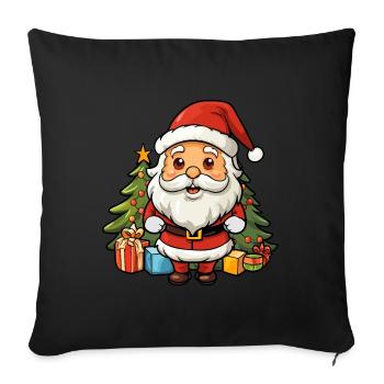 Cute Santa Claus with gifts - Sofa pillowcase 17,3'' x 17,3'' (45 x 45 cm) - black - Front