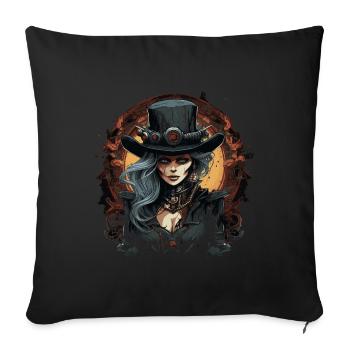 Emo Steampunk Girl - Sofa pillowcase 17,3'' x 17,3'' (45 x 45 cm) - black - Front