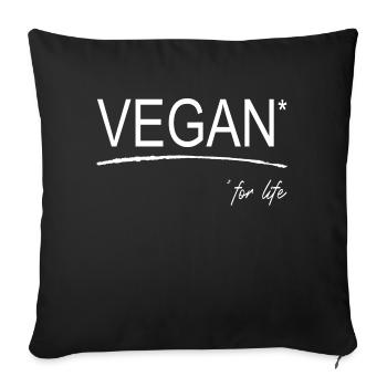 vegan for life v2 1c - Sofakissenbezug 45 x 45 cm - Schwarz - Vorne