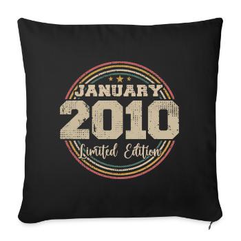 Les légendes sont nées en janvier 2010 - Housse de coussin décorative 45 x 45 cm - noir - Devant