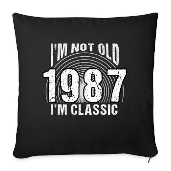 Vintage 1987 Retro 37 Years Old - I'm Not Old, - Sofa pillowcase 17,3'' x 17,3'' (45 x 45 cm) - black - Front