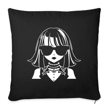 Cute Anime Girl Gothic Manga Fairytale Sunglasses - Sofa pillowcase 17,3'' x 17,3'' (45 x 45 cm) - black - Front