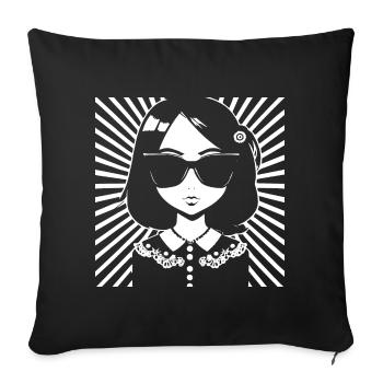 Cute Anime Girl Gothic Manga Fairytale Sunglasses - Sofa pillowcase 17,3'' x 17,3'' (45 x 45 cm) - black - Front
