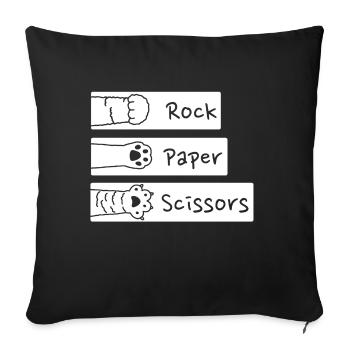 Chat drôle patte C’est nous / V-Day - Housse de coussin décorative 45 x 45 cm - noir - Devant