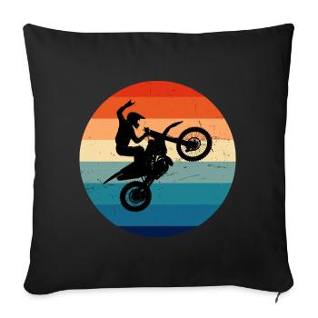 Dirt Biker Motocross Dirt Bike Freestyle Motocross - Housse de coussin décorative 45 x 45 cm - noir - Devant